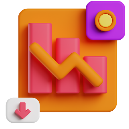 Down Graph  3D Icon