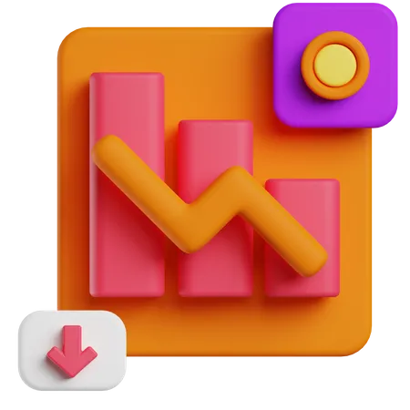 Down Graph  3D Icon