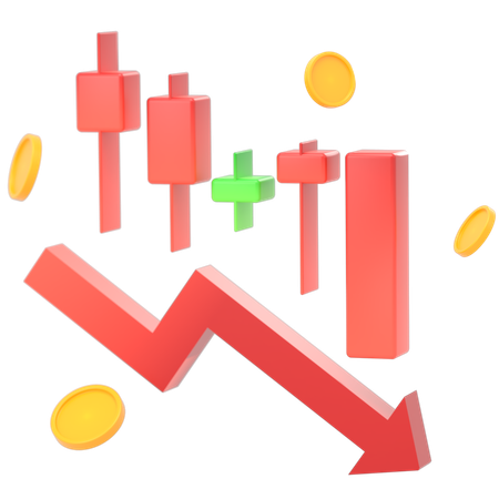 Down Graph  3D Icon