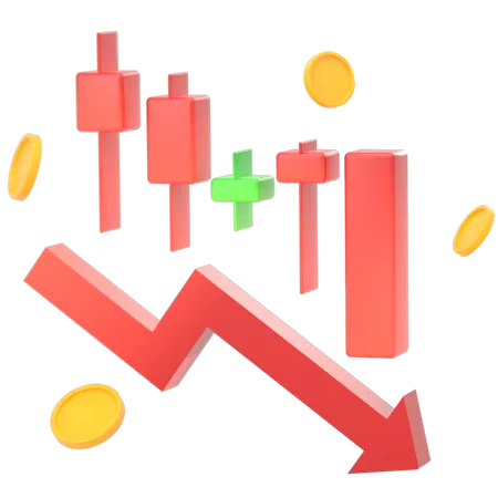 Down Graph  3D Icon