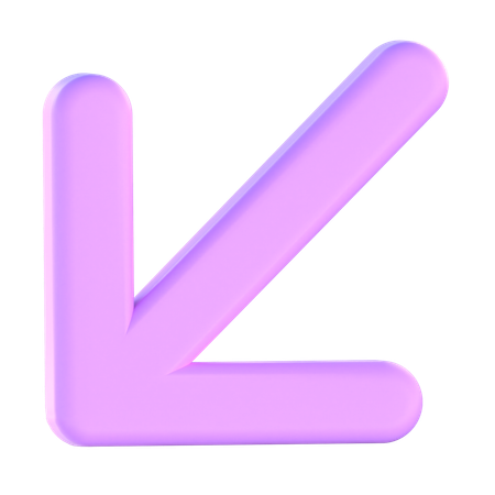 아래쪽 왼쪽 화살표  3D Icon