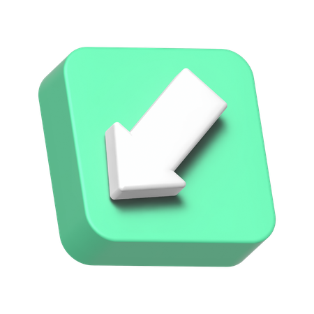 Down Left Arrow  3D Icon