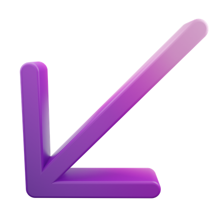 Down Left Arrow  3D Icon