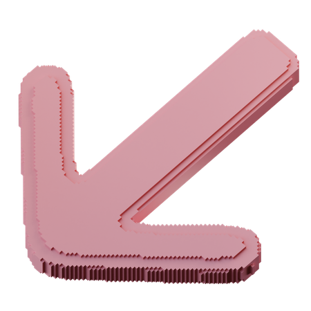 Down Left Arrow  3D Icon
