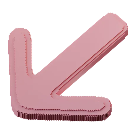 Down Left Arrow  3D Icon