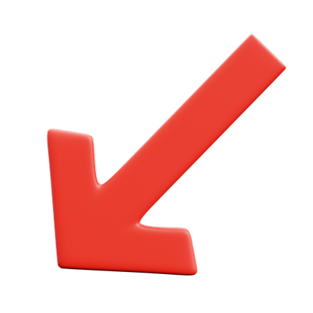 Down Left Arrow  3D Icon