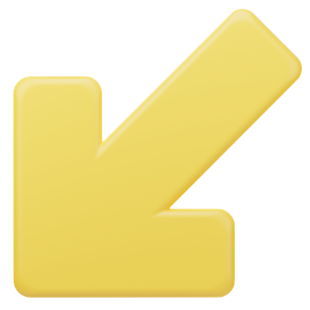 Down Left Arrow  3D Icon