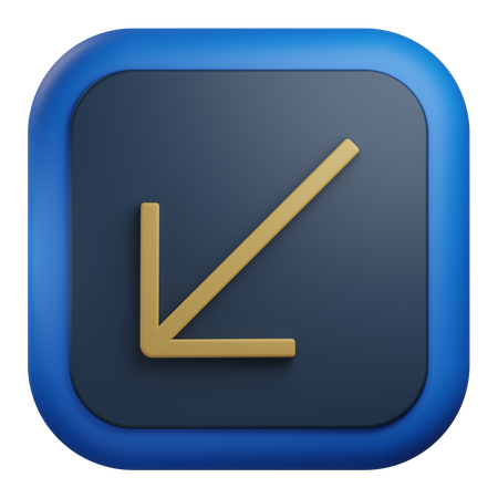 Down Left Arrow  3D Icon