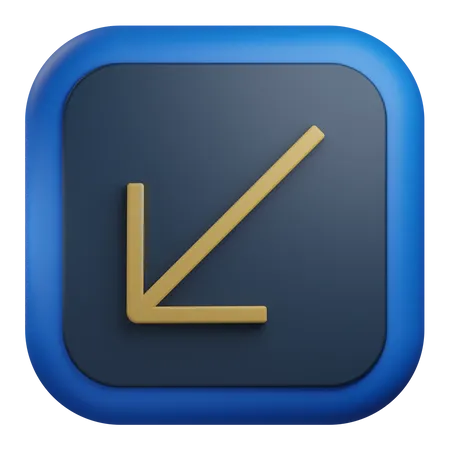 Down Left Arrow  3D Icon