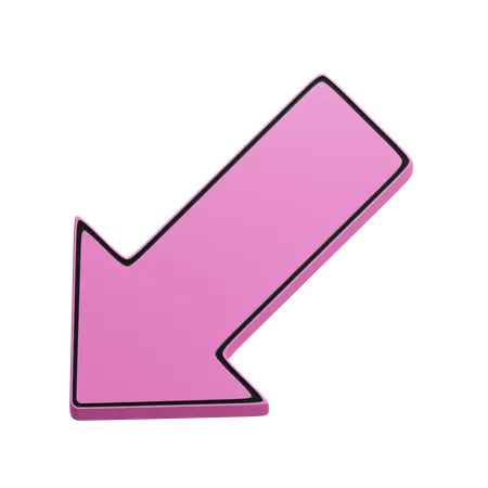 Down left arrow  3D Icon