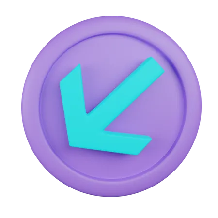 Down Left Arrow 3 D Icon Contains PNG BLEND GLTF And OBJ Files 3D Icon