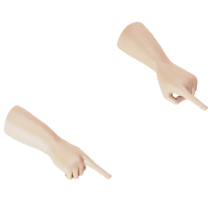 Down Pointing Hand Gesture  3D Illustration