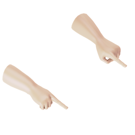 Down Pointing Hand Gesture  3D Illustration