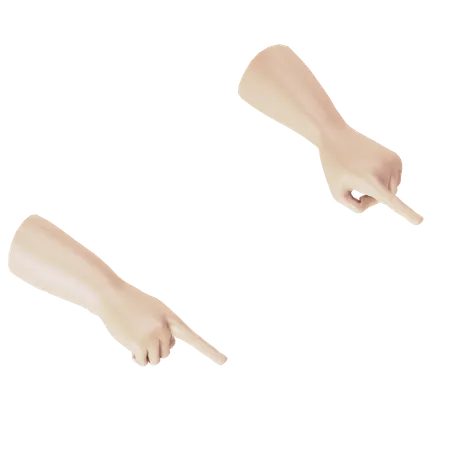 Down Pointing Hand Gesture  3D Illustration