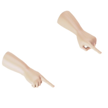 Down Pointing Hand Gesture 3D Illustration