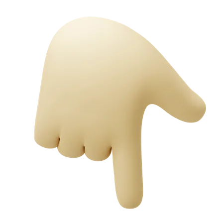 Down Pointing Hand Gesture 3D Icon