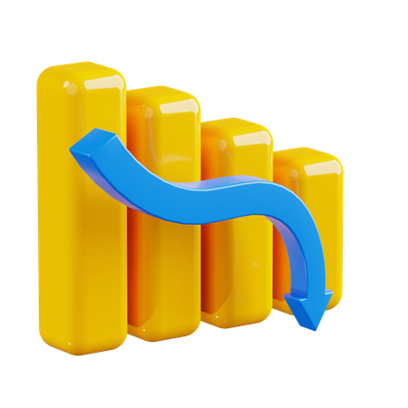 Down Rate Bar  3D Icon