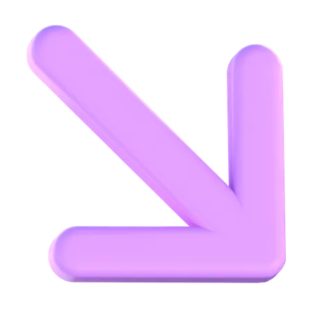 아래쪽 오른쪽 화살표  3D Icon