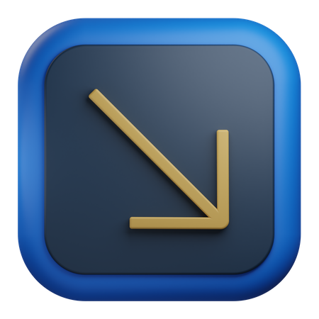 Down Right Arrow  3D Icon