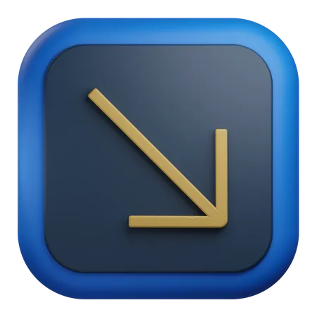 Down Right Arrow  3D Icon