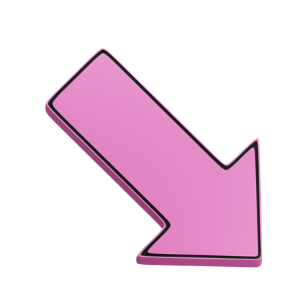 Down right arrow  3D Icon