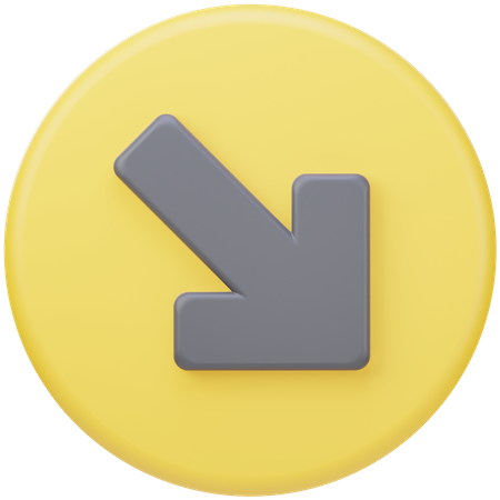 Down Right Arrow  3D Icon