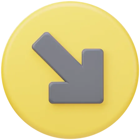 Down Right Arrow  3D Icon