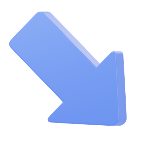 Down Right Arrow  3D Icon