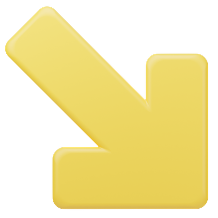 Down Right Arrow  3D Icon