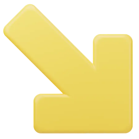 Down Right Arrow  3D Icon