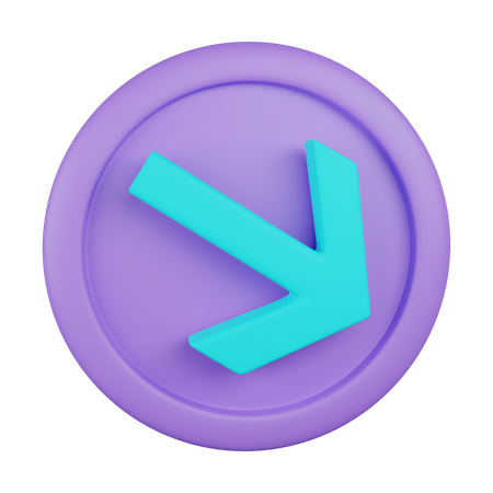 Down right arrow  3D Icon