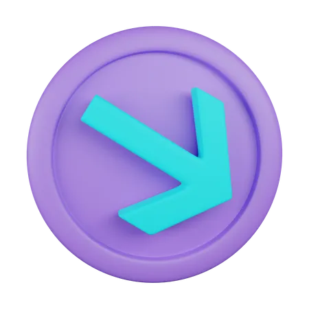 Down right arrow  3D Icon