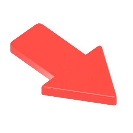 Down Right Arrow  3D Illustration