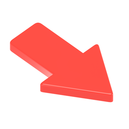 Down Right Arrow  3D Illustration
