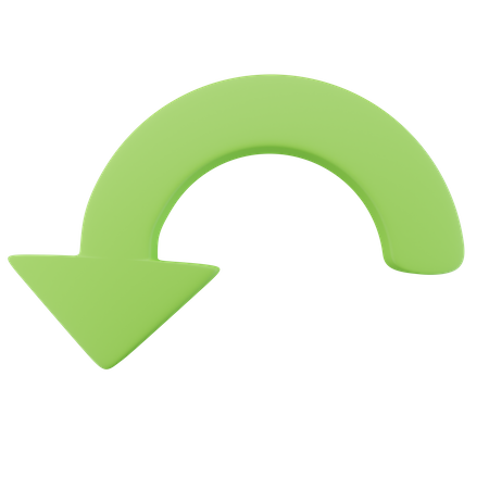 Down U Arrow  3D Icon