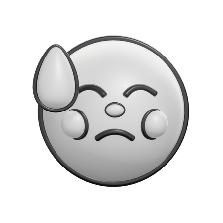 Downcast Face With Sweat  3D Icon