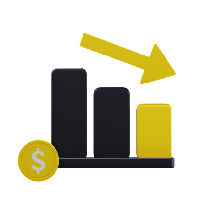 Downchart  3D Icon