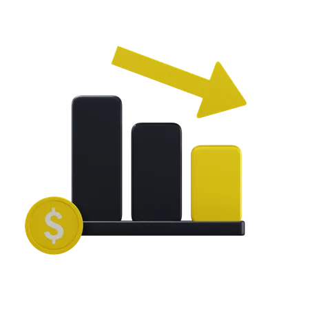 Downchart  3D Icon