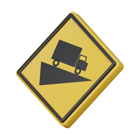 Downgrade ahead sign  3D Icon