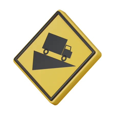 Downgrade ahead sign  3D Icon