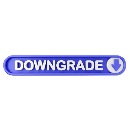 Downgrade Text Button  3D Icon