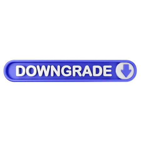 Downgrade Text Button  3D Icon