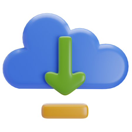 Cloud Download 3D Icon download in PNG, OBJ or Blend format