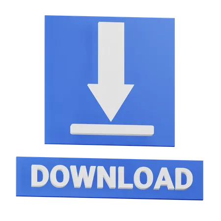 3 D Download Icon With Alpha Background 3D Icon