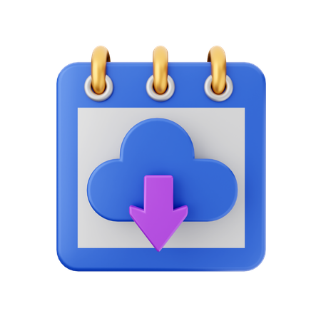 Aus dem Cloud-Kalender herunterladen  3D Icon