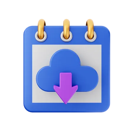 Aus dem Cloud-Kalender herunterladen  3D Icon