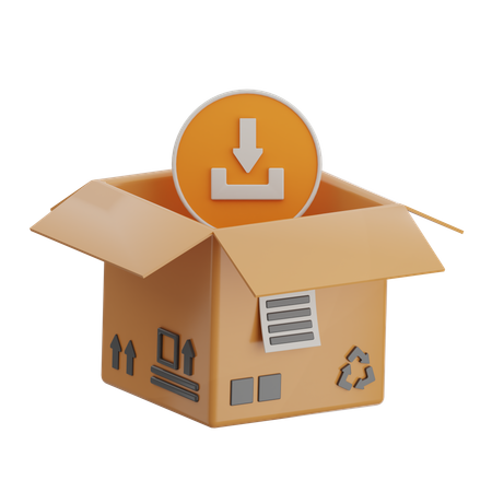 Download Box  3D Icon
