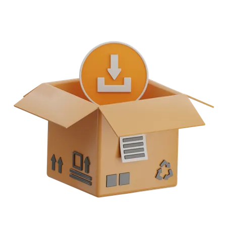 Download Box  3D Icon