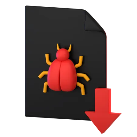 Download Bug File  3D Icon