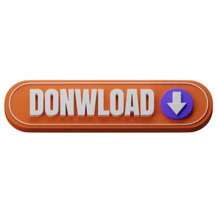 Download Button  3D Icon